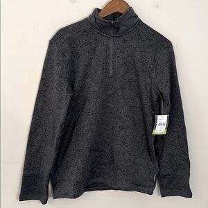 Eddie Bauer Boys Radiator Fleece Jacket Charcoal Gray  1/4 Zip soft warm XL (16)